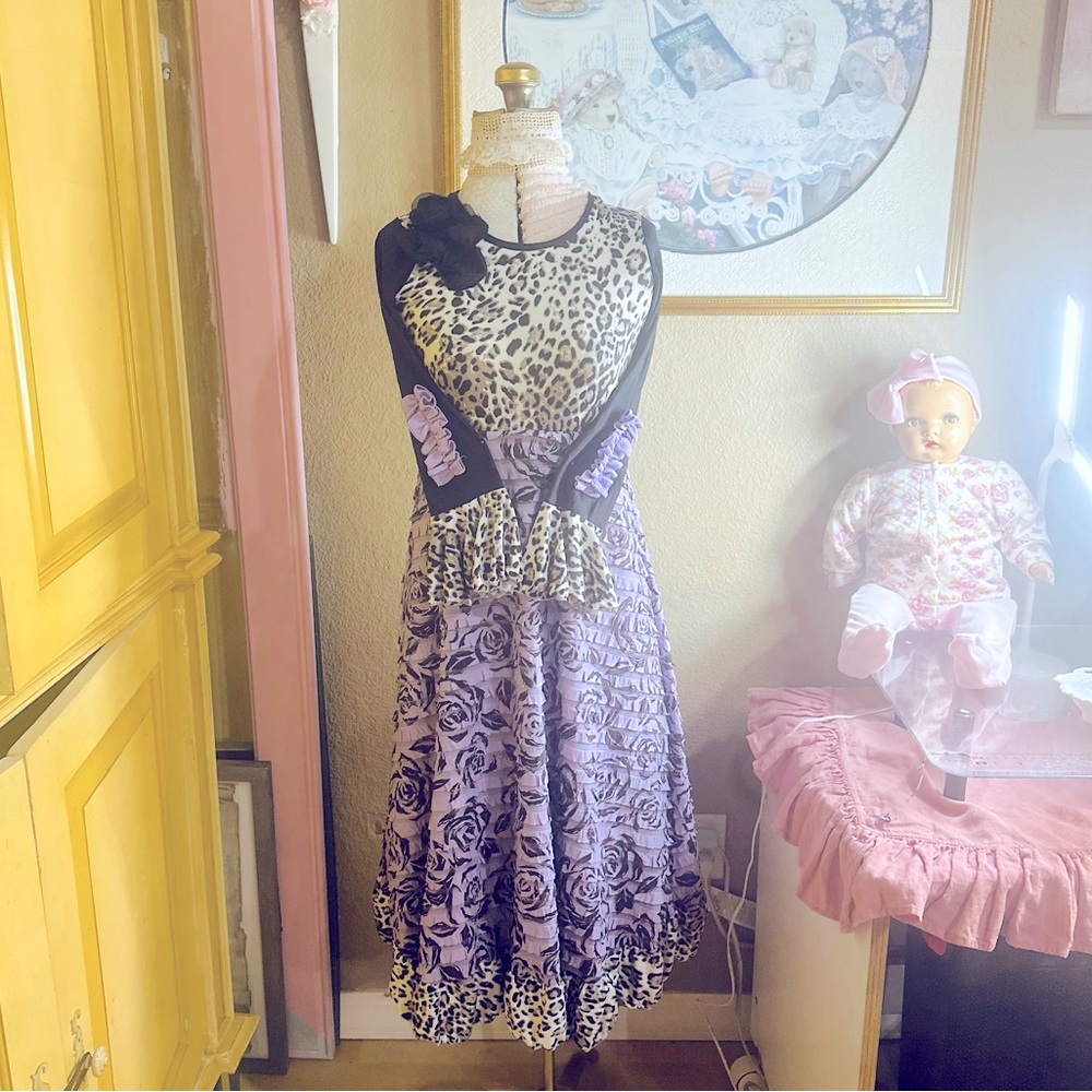 SOLD Girls Punchy Purple Rosetta size 14 dress in progress